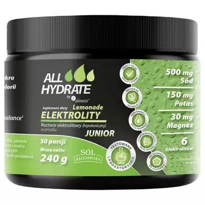 ALLHydrate - Elektrolity JUNIOR Lemonade – Szybkie nawodnienie dla młodych sportowców 240g