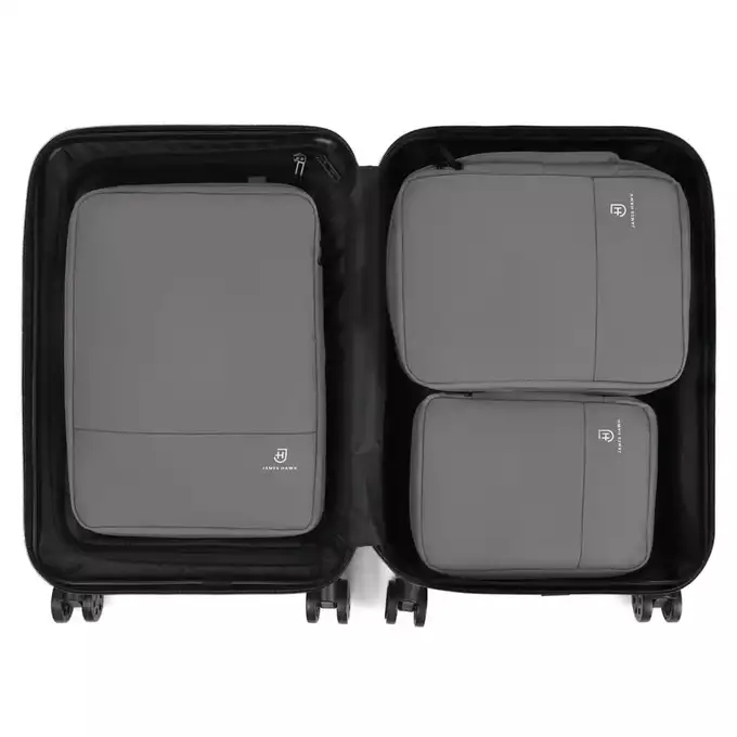 James Hawk Packing Cubes Stone - Zestaw trzech kompresyjnych organizerów podróżnych 3 szt.
