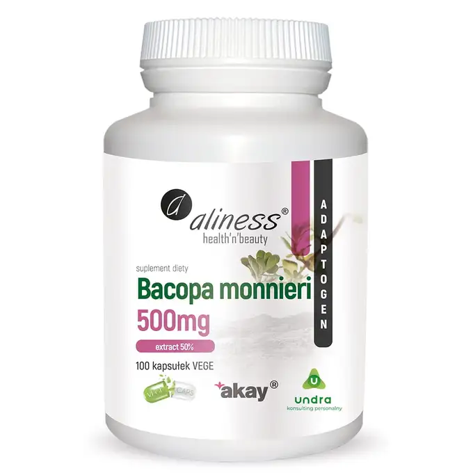 Aliness - Suplement diety - Bacopa Monnireni Exctract 50% 500mg x 100 kapsułek