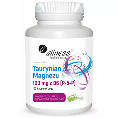 Aliness - Suplement diety - Taurynian Magnezu 100mg B6 x 100 kapsułek