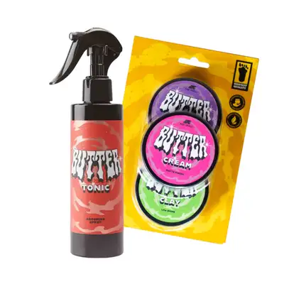 Pan Drwal Butter zestaw prezentowy - Grooming tonic, glinka, pomada oraz krem