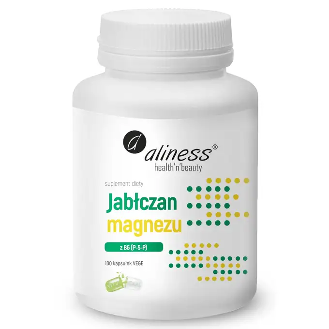 Aliness - Suplement diety - Jabłczan magnezu 100 mg z B6 (P-5-P) x 100 kapsułek