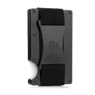 James Hawk Case Wallet Black Strap - Małe etui na karty z lekkiego i trwałego aluminium w kolorze czarnym z paskiem na banknoty
