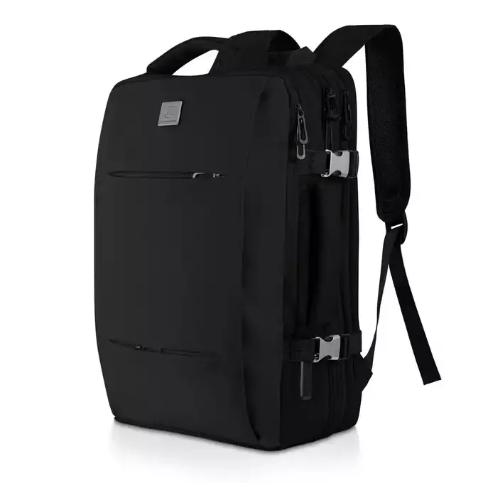 James Hawk Travel Backpack Black - Plecak podręczny do samolotu z funkcją rozszerzania 