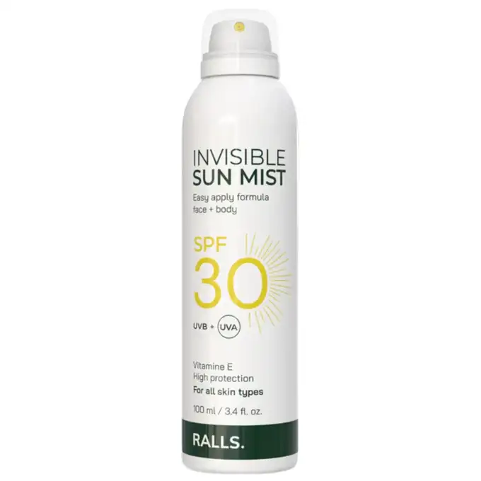 Ralls Invisible Sun Mist - Sucha mgiełka SPF30 dla aktywnych do twarzy i ciała 100ml