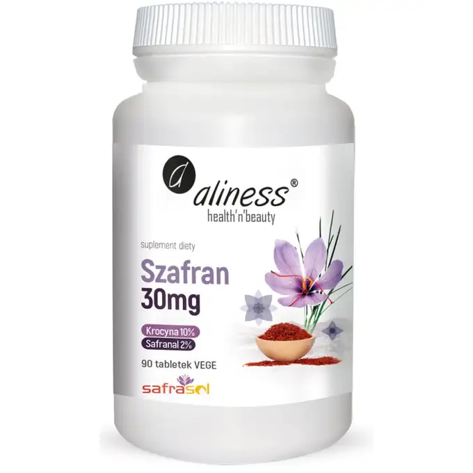Aliness - Suplement diety - Szafran Safrasol 2%/10% 30mg x 90 tabletek