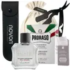 Zestaw do golenia z brzytwą - Czarna brzytwa, balsam po goleniu Proraso oraz paczka żyletek Muhle
