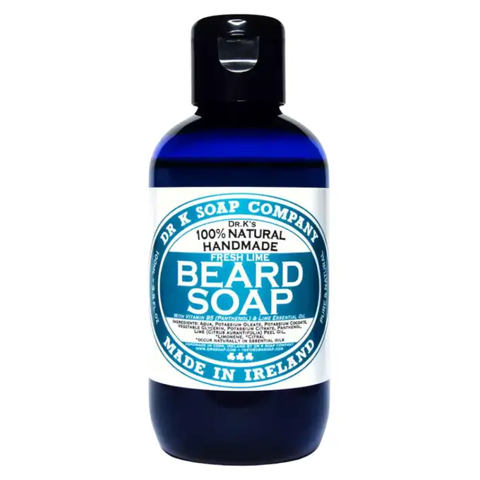 Zestaw do pielęgnacji brody Dr K Soap Fresh Lime - Szampon, olejek oraz kartacz