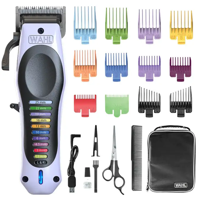 WAHL Maszynka Color Pro Lithium - Bezprzewodowa swoboda i intuicyjny system kolorowych nasadek dla całej rodziny