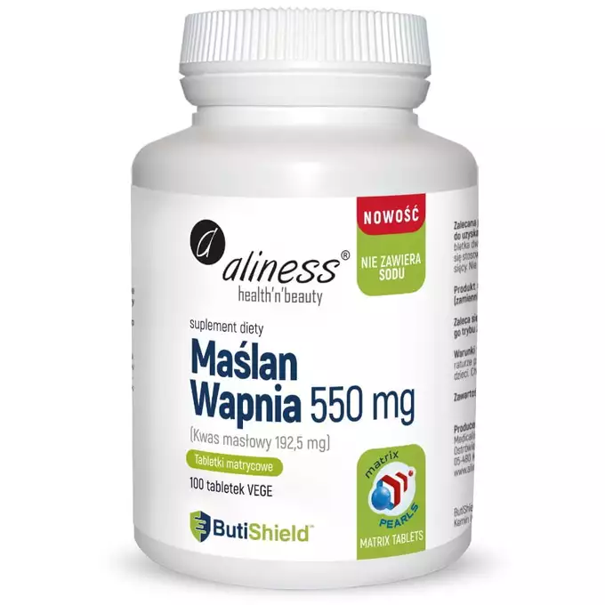 Aliness - Suplement diety - Maślan wapnia 550 mg x 100 tabletek 