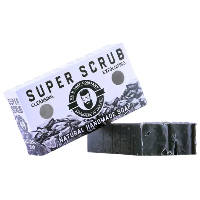 Dr K Soap Super Scrub Soap - Naturalne mydło do ciała z peelingiem w kostce o zapachu trawy cytrynowej 110g