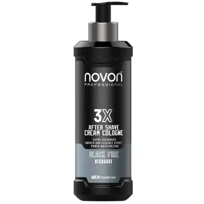 Novon Professional Aftershave 3x Black Fire - Kremowy balsam po goleniu 400ml