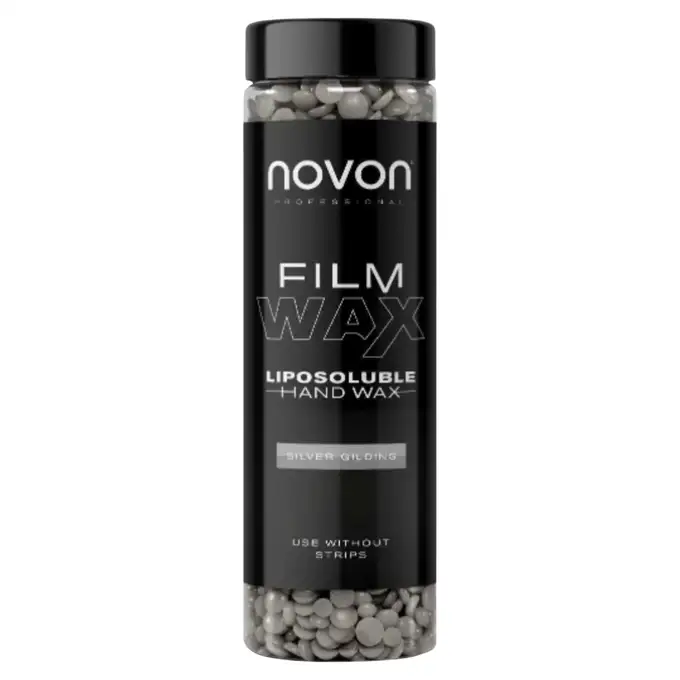 Novon Wax Natural - Profesjonalny twardy wosk bezpasekowy do precyzyjnej depilacji twarzy i ciała 400g Szary