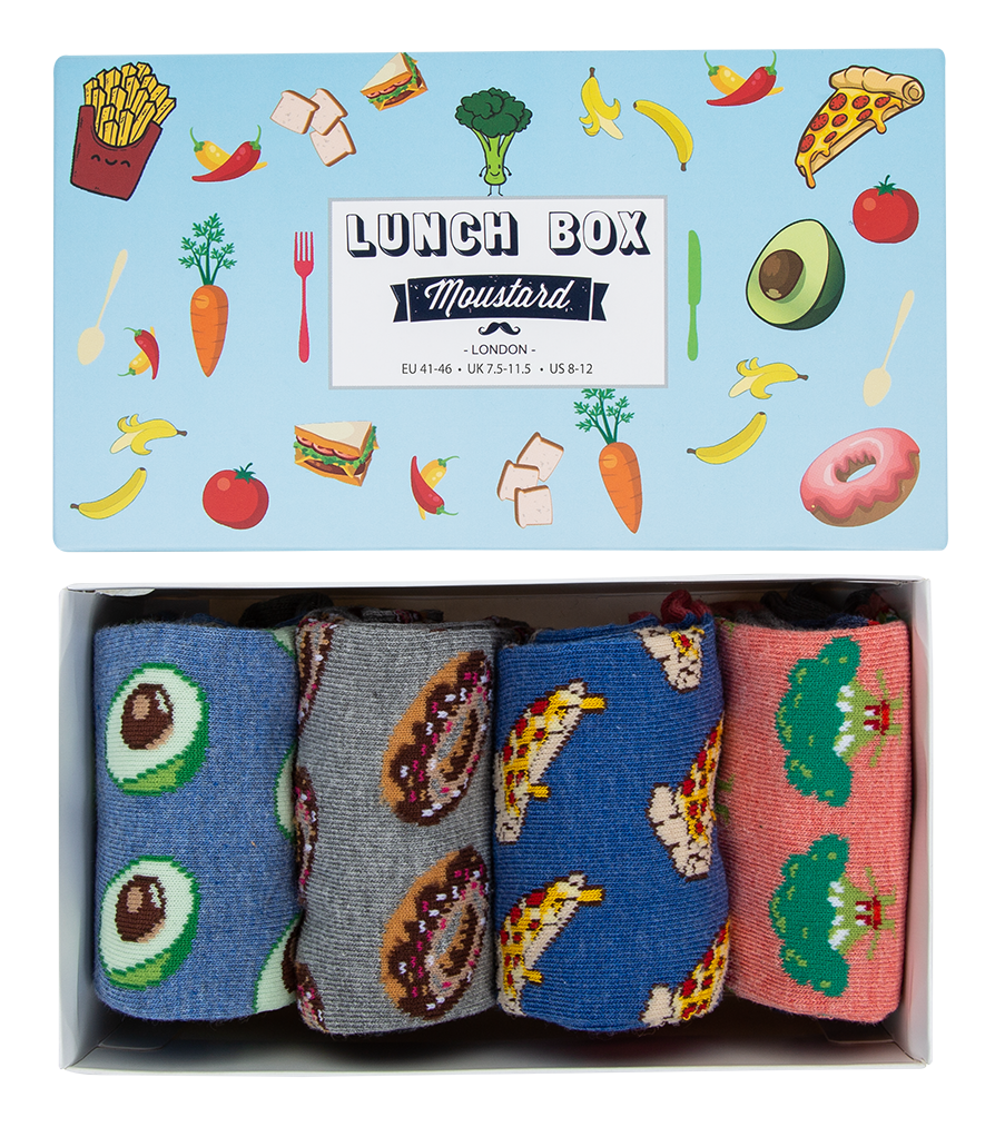 Moustard London - Lunch Socks Box - Zestaw prezentowy 4 pary